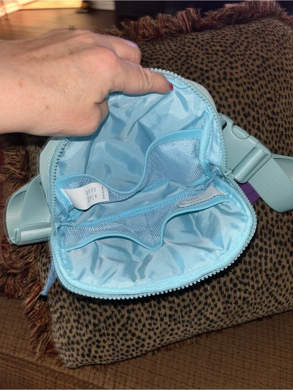 Iris & Rainbow Ice Blue Quilted Crossbody Bag
